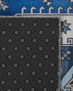 Beliani Matto Sininen/Beige 80 X 300 Cm Parvakadli Shop