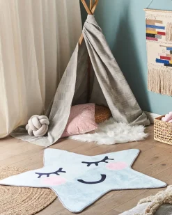 Beliani Matto Vaaleansininen 120 X 120 Cm Sirius Flash Sale