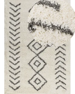 Beliani Matto Valkoinen/Harmaa 160 X 230 Cm Ayrum Cheap