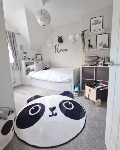 Beliani Matto Valkoinen/Musta 120 Cm Panda Fashion