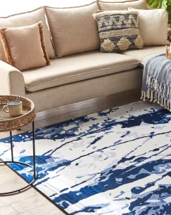 Beliani Matto Valkoinen/Sininen 160 X 230 Cm Izmit Best