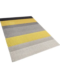 Beliani Matto Villa Keltainen/Harmaa 160 X 230 Cm Akkaya Outlet