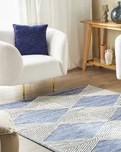 Beliani Matto Villa Vaalea Beige/Sininen 160 X 230 Cm Datca Store