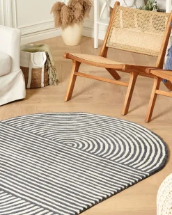 Beliani Matto Villa Valkoinen/Grafiitinharmaa 140 X 200 Cm Kweta Cheap