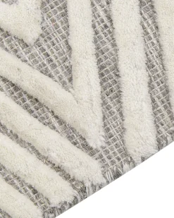 Beliani Matto Villa Valkoinen/Harmaa 140 X 200 Cm Goksun Fashion