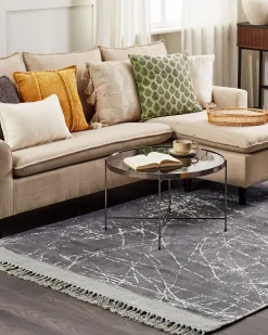 Beliani Matto Viskoosi Harmaa 160 X 230 Cm Hanli Hot