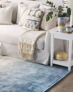 Beliani Matto Viskoosi Harmaa/Sininen 200 X 200 Cm Ercis Hot
