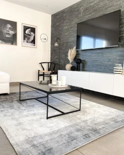 Beliani Matto Viskoosi Harmaa/Sininen 200 X 200 Cm Ercis Hot