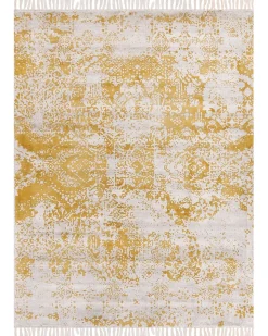 Beliani Matto Viskoosi Keltainen/Beige 160 X 230 Cm Boyali Online