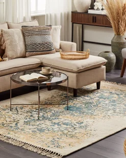 Beliani Matto Viskoosi Keltainen/Tummanvihrea 160 X 230 Cm Boyali Store