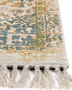 Beliani Matto Viskoosi Keltainen/Tummanvihrea 160 X 230 Cm Boyali Store