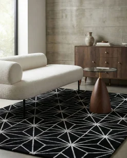 Beliani Matto Viskoosi Musta/Hopea 160 X 230 Cm Sibel Discount