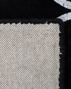 Beliani Matto Viskoosi Musta/Hopea 160 X 230 Cm Yelki Cheap