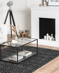 Beliani Matto Viskoosi Tummanharmaa 160 X 230 Cm Adatepe Sale