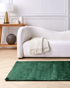 Beliani Matto Viskoosi Tummanvihrea 140 X 200 Cm Gesi Ii Fashion