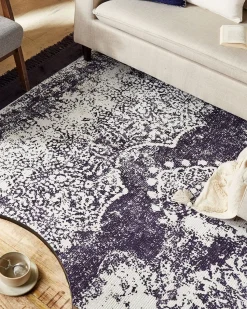 Beliani Matto Viskoosi Violetti/Valkoinen 160 X 230 Cm Akarsu Store