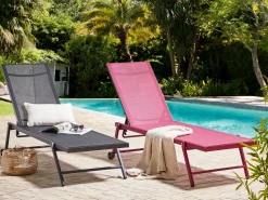 Beliani Metallinen Punainen Aurinkotuoli Portofino Store