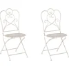 Beliani Metalliset Terassituolit 2 Kpl Valkoinen/Beige Trieste Best
