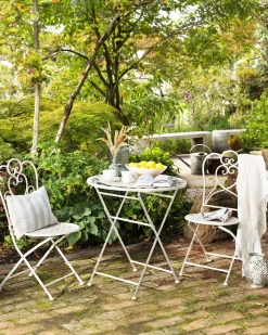 Beliani Metalliset Terassituolit 2 Kpl Valkoinen/Beige Trieste Best