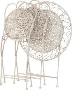 Beliani Metalliset Terassituolit 2 Kpl Valkoinen/Beige Trieste Best