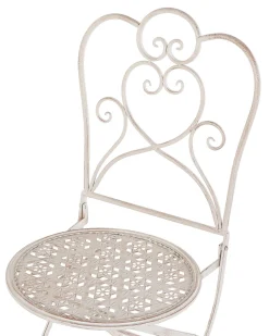 Beliani Metalliset Terassituolit 2 Kpl Valkoinen/Beige Trieste Best