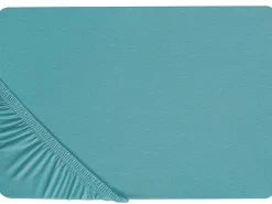 Beliani Muotoonommeltu Puuvillalakana 90 X 200 Cm Turkoosi Hofuf Cheap