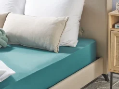 Beliani Muotoonommeltu Puuvillalakana 90 X 200 Cm Turkoosi Hofuf Cheap