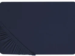 Beliani Muotoonommeltu Puuvillalakana 90 X 200 Cm Tummansininen Hofuf Clearance