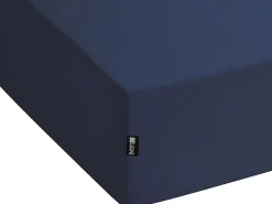 Beliani Muotoonommeltu Puuvillalakana 90 X 200 Cm Tummansininen Hofuf Clearance