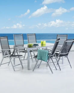 Beliani Musta Alumiininen Puutarhatuolisetti 6 Kpl Catania Flash Sale