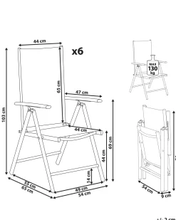 Beliani Musta Alumiininen Puutarhatuolisetti 6 Kpl Catania Flash Sale