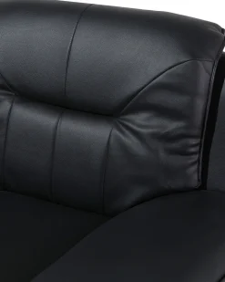 Beliani Musta Keinonahkainen Nojatuoli Leira Fashion