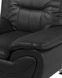 Beliani Musta Keinonahkainen Nojatuoli Leira Fashion