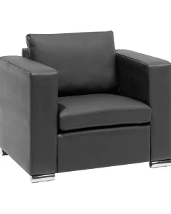 Beliani Musta Nahkaverhoiltu Nojatuoli Helsinki Cheap