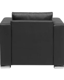 Beliani Musta Nahkaverhoiltu Nojatuoli Helsinki Cheap