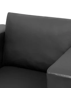 Beliani Musta Nahkaverhoiltu Nojatuoli Helsinki Cheap