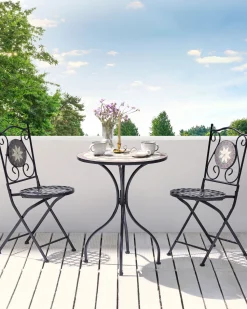 Beliani Musta Rautainen Puutarhatuoli 2 Kpl Cariati Clearance