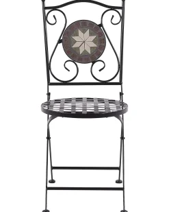 Beliani Musta Rautainen Puutarhatuoli 2 Kpl Cariati Clearance