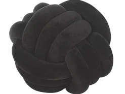 Beliani Musta Samettinen Solmutyyny O 30 Cm Malni Hot