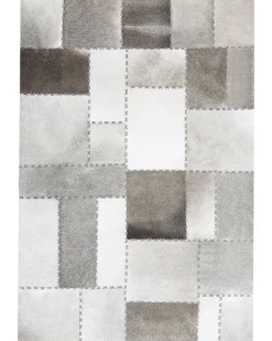 Beliani Nahkainen Matto Harmaa/Beige 160X230Cm Pervari Hot