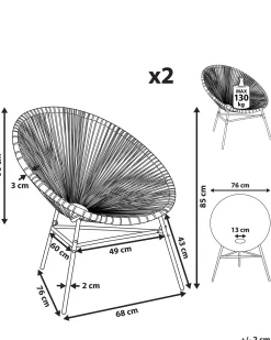Beliani Narutuoli Polyrottinki Ruskeanharmaa/Keltainen 2 Kpl Acapulco Cheap