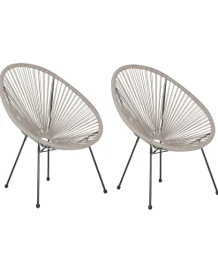 Beliani Narutuoli Polyrottinki Vaaleanharmaa 2 Kpl Acapulco Ii Best Sale