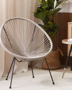 Beliani Narutuoli Polyrottinki Vaaleanharmaa Acapulco Ii Store