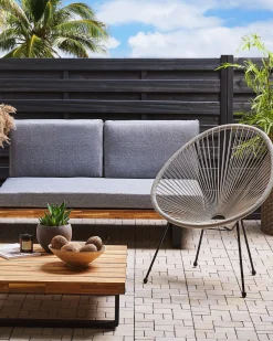 Beliani Narutuoli Polyrottinki Vaaleanharmaa Acapulco Ii Store