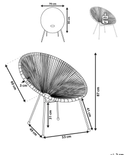 Beliani Narutuoli Polyrottinki Vaaleanharmaa Acapulco Ii Store
