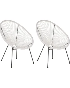 Beliani Narutuoli Polyrottinki Valkoinen 2 Kpl Acapulco Ii Online