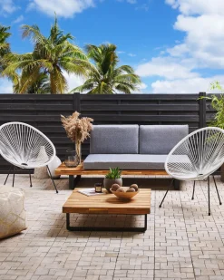 Beliani Narutuoli Polyrottinki Valkoinen 2 Kpl Acapulco Ii Online