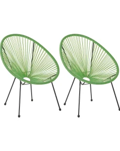 Beliani Narutuoli Polyrottinki Vihrea 2 Kpl Acapulco Ii Store