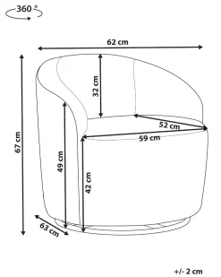 Beliani Nojatuoli Buklee Kermanvalkoinen Davik Fashion