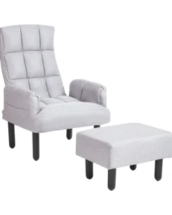 Beliani Nojatuoli Ja Rahi Harmaa Oland Shop